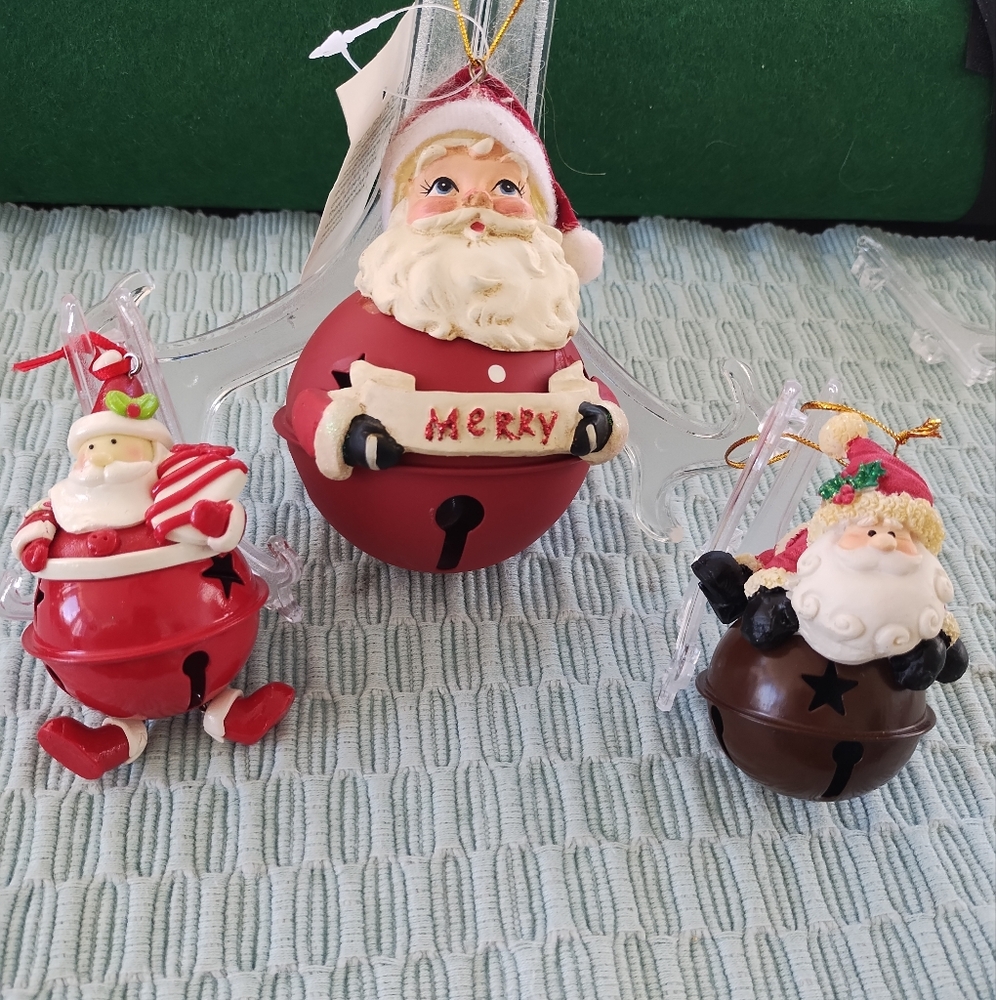 Bundle 3 🎉 Items $10-Santa Bells (3) Christmas Ornaments